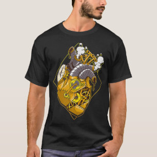 Camiseta Corazón de la mordaza del engranaje de vapor