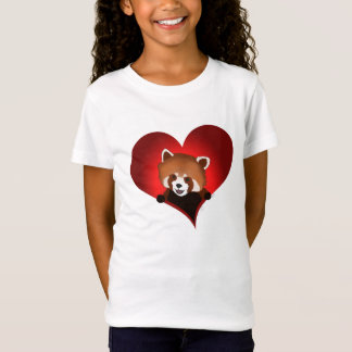 Camiseta Corazón de la panda roja para los niños