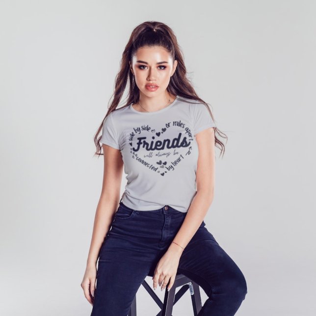 Camiseta Corazón de la tipografía de la amistad (Subido por el creador)