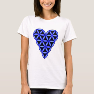 Camiseta - 'Corazón de la vida', 3D, Azul.