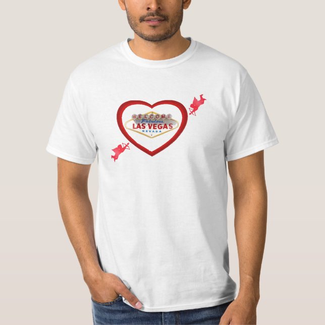 Camiseta Corazón de Las Vegas con Cupido y Tee De Flecha (Anverso)
