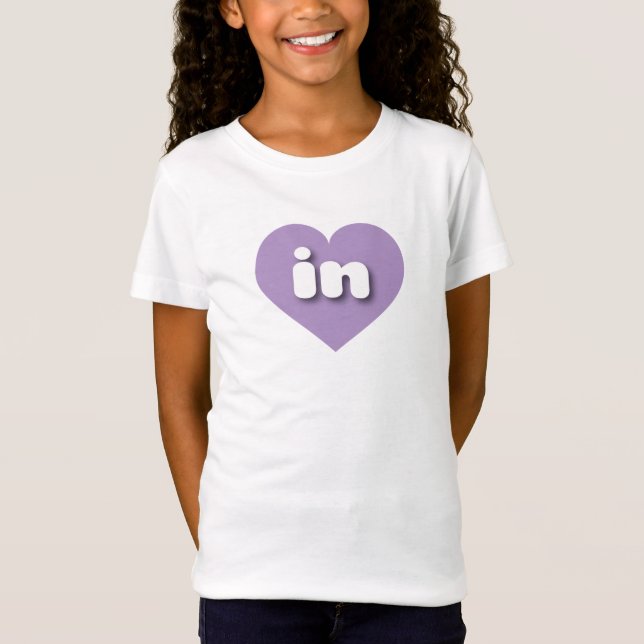 Camiseta Corazón de lavanda de Indiana - Me encanta (Anverso)
