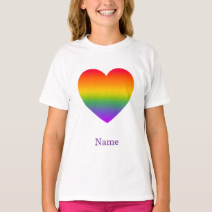 Camiseta Corazón de Línea Arcoíris Minimalista - Arte Color