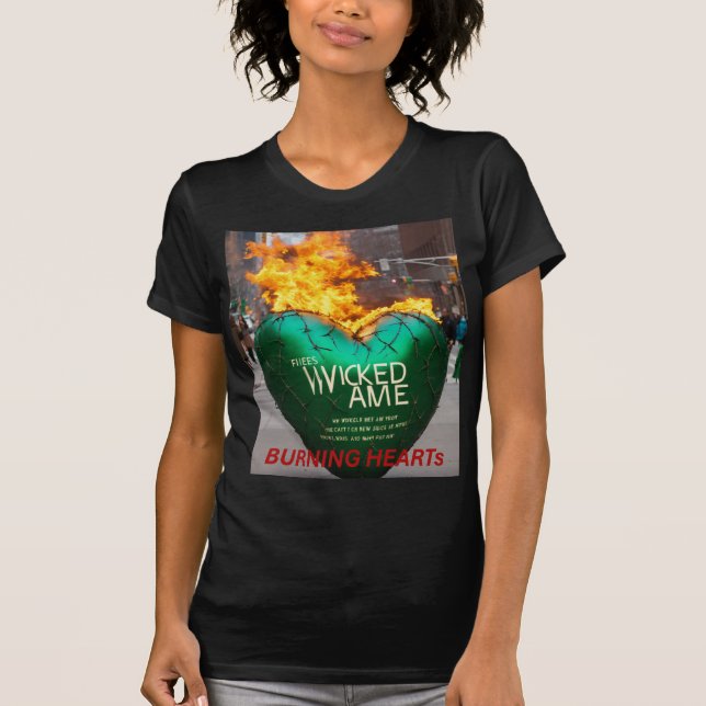 Camiseta Corazón de llama malvado - Bella+Canvas Mujeres de (Anverso)