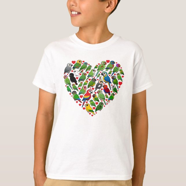 Camiseta Corazón de loros (Anverso)