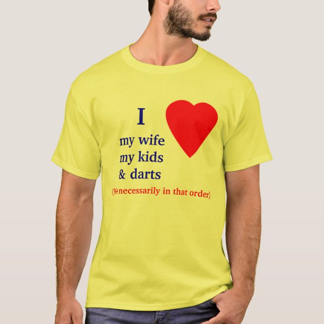 Camiseta Corazón de los dardos I mi esposa (Anverso)