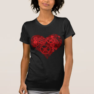 Camiseta Corazón de los engranajes rojos