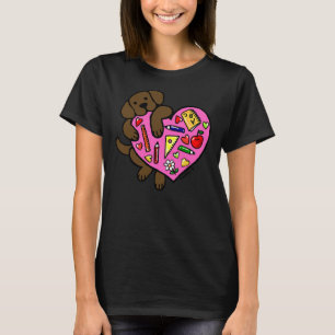 Camiseta Corazón De Maestra De Chocolate Labrador