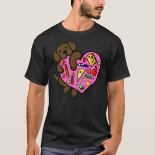 Camiseta Corazón De Maestra De Chocolate Labrador