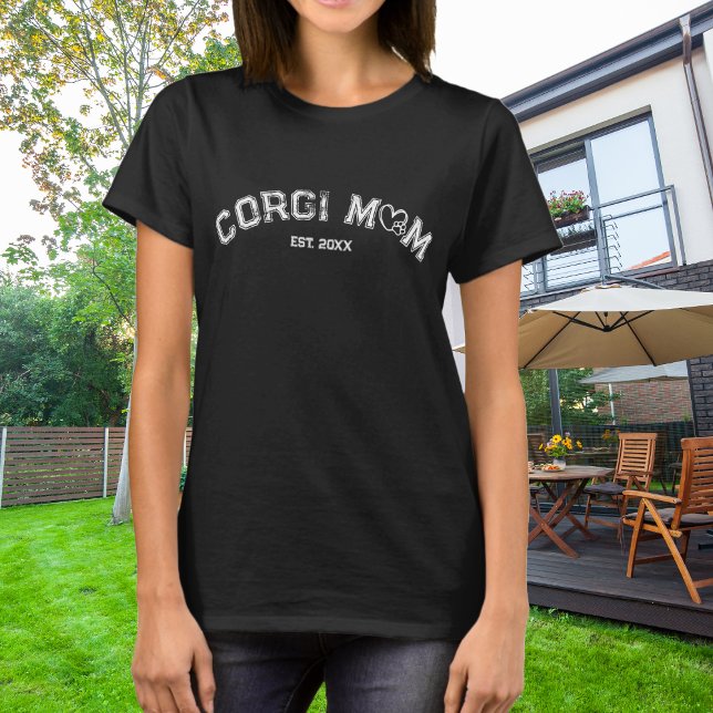 Camiseta Corazón de mamá Corgi Pata Distressed Blanco (Subido por el creador)