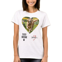 Corazón de Mamá de Perro en Forma de Fotos Monogra