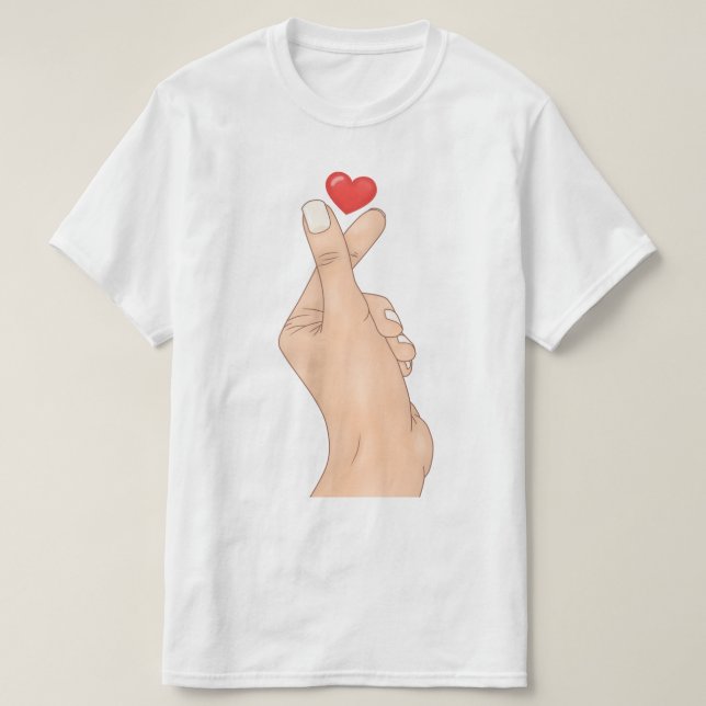 Camiseta Corazón de Mano con Dedos (Diseño del anverso)