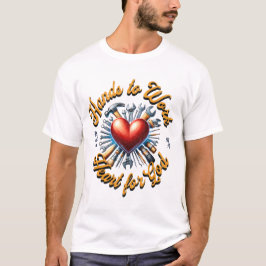 Camiseta Corazón de manos al trabajo por Dios- Salmo 91:4