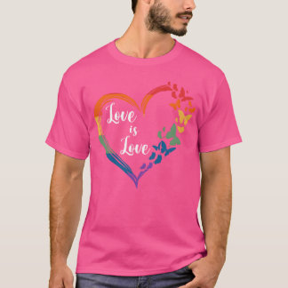 Camiseta Corazón de mariposa Arcoíris Amor es amor LGBT Reg