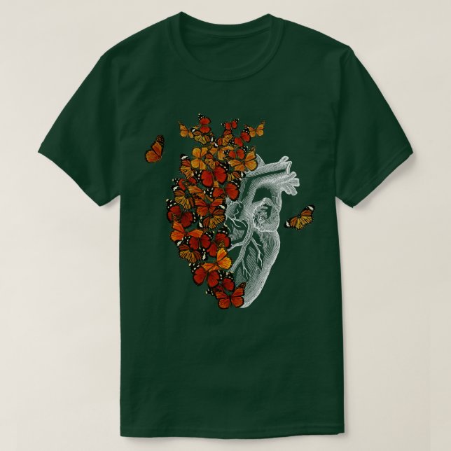 Camiseta Corazón de mariposa monarca de Tobe Fonseca (Diseño del anverso)