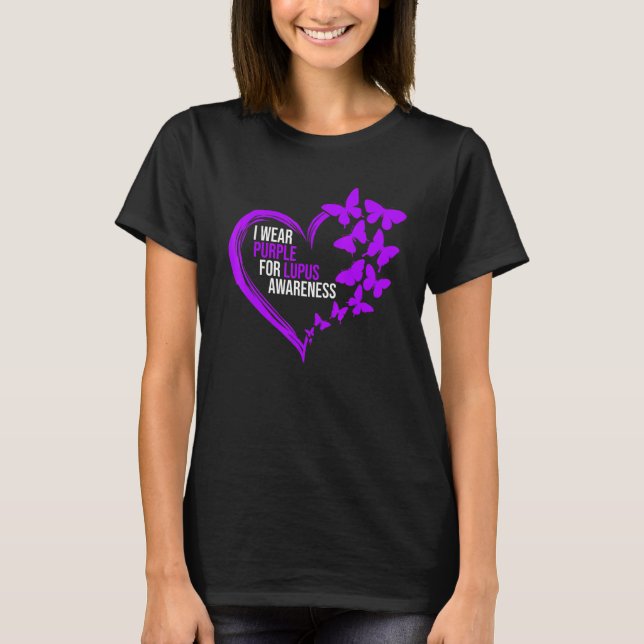 Camiseta Corazón de mariposa morada usamos Lupus Awaren mor (Anverso)