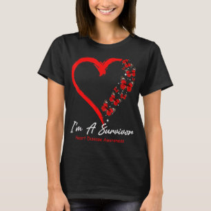 Camiseta Corazón de mariposa roja Soy un sobreviviente de e
