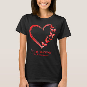 Camiseta Corazón de mariposa roja Soy un sobreviviente de S