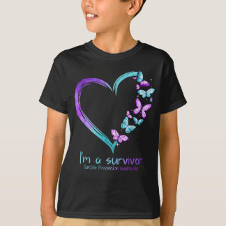 Camiseta Corazón de mariposa soy una superviviente prevenci