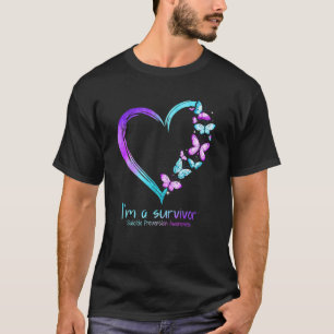 Camiseta Corazón de mariposa soy una superviviente prevenci