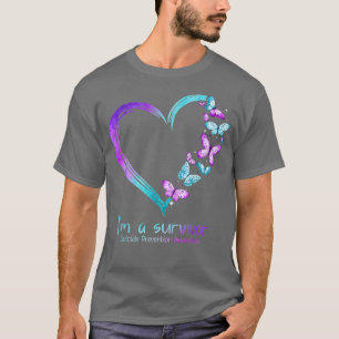 Camiseta Corazón de mariposa soy una superviviente prevenci