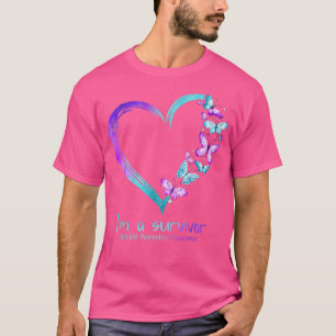 Camiseta Corazón de mariposa soy una superviviente prevenci