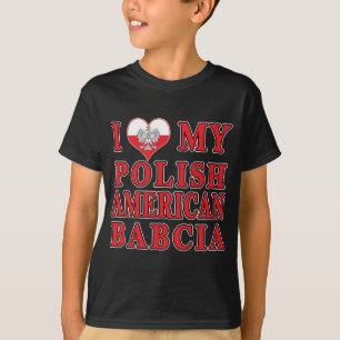 Camiseta Corazón de mi Babcia polaca estadounidense
