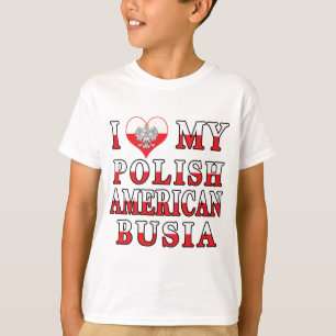 Camiseta Corazón de mi Busia Polaca Estadounidense