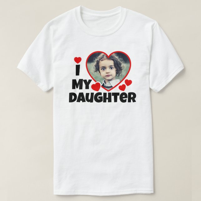 Camiseta Corazón de mi hija foto-camiseta personalizada (Diseño del anverso)