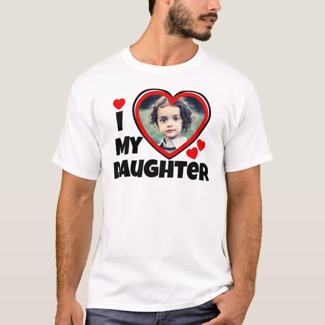 Camiseta Corazón de mi hija foto personalizada (Anverso)