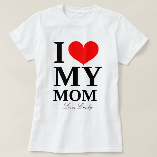 Camiseta Corazón de mi mamá Nombre personalizado Día de la  (Diseño del anverso)