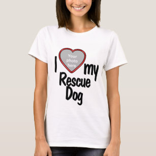 Camiseta Corazón de mi perro de rescate - Foto de tu Mascot