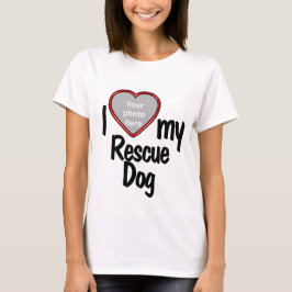 Camiseta Corazón de mi perro de rescate - Foto de tu Mascot