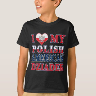 Camiseta Corazón de mi polaco norteamericano Dziadek