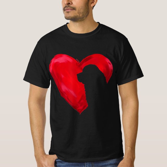 Camiseta Corazón de Newfoundland | Regalo para perros día d (Anverso)