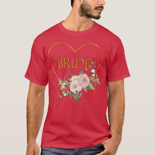 Camiseta Corazón de Novia & Rosas Grupo de Boda