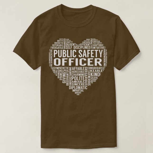 Camiseta Corazón de Oficial de Seguridad Pública (Diseño del anverso)