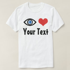 Camiseta Corazón de Ojo Personalizado (Te Amo)