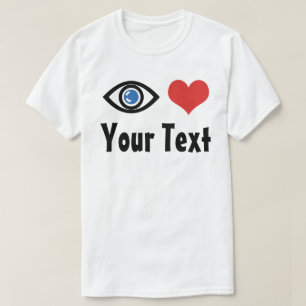 Camiseta Corazón de Ojo Personalizado (Te Amo)
