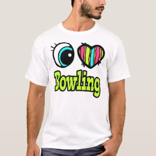 Camiseta Corazón de ojos brillante me encanta el Bowling