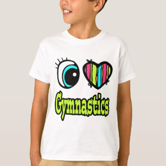 Camiseta Corazón de ojos brillante me encanta la gimnasia