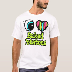 Camiseta Corazón de ojos brillante me encantan las papas a