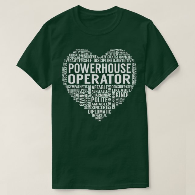 Camiseta Corazón de operador de Powerhouse (Diseño del anverso)