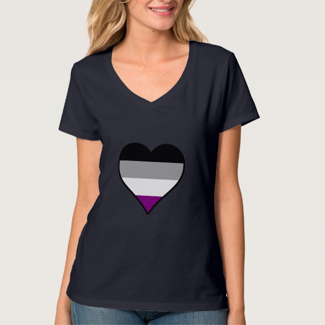 Camiseta Corazón de orgullo de asexualidad T-Shirt (Anverso)