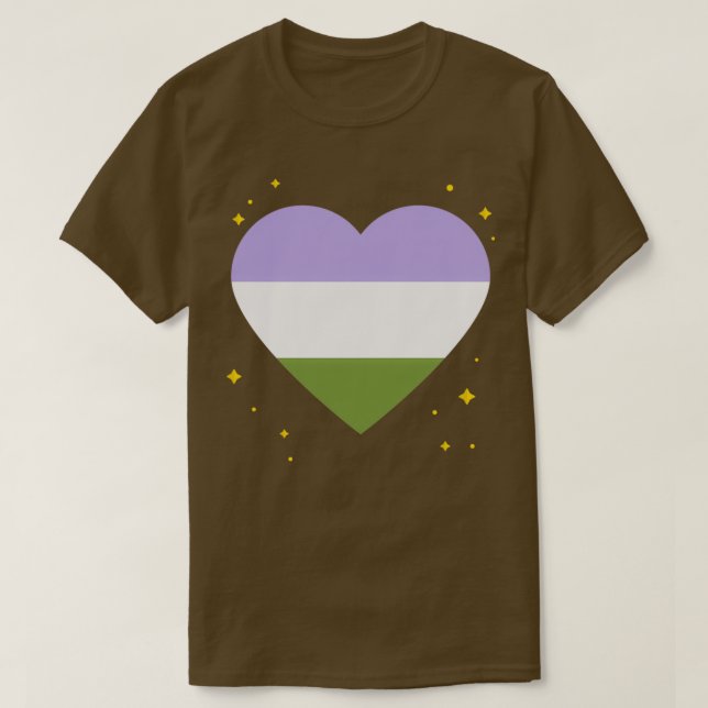 Camiseta corazón de orgullo de género (Diseño del anverso)