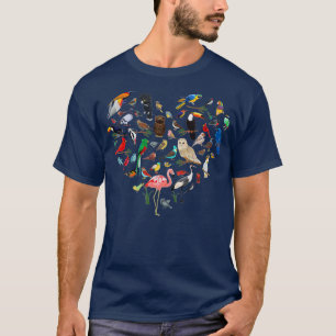 Camiseta Corazón de pájaro - Aves que observan aves