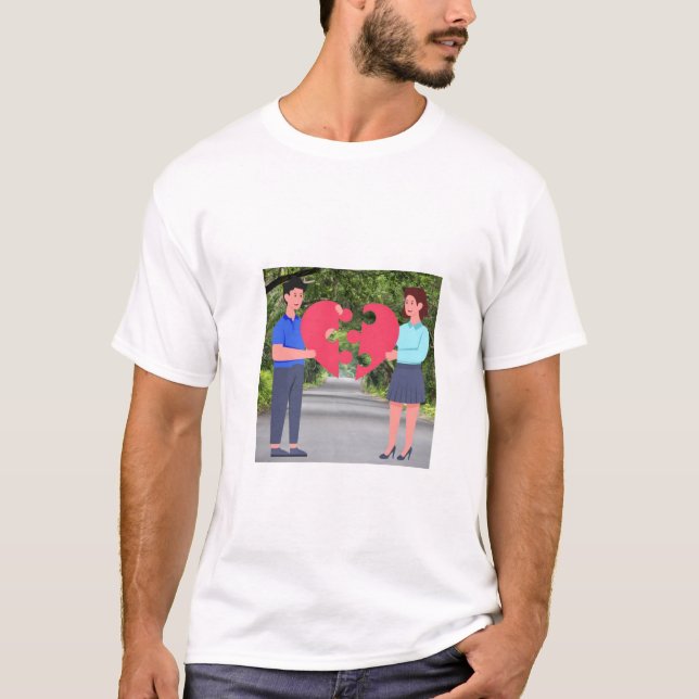 Camiseta corazón de pareja (Anverso)