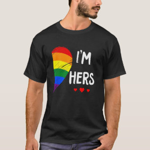 Camiseta Corazón de pareja de lesbianas soy su pareja gay L