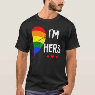 Camiseta Corazón de pareja de lesbianas, yo soy su compañer