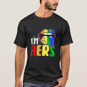 Camiseta Corazón De Pareja Lesbiana Im Hers Coincidiendo Co